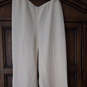 Size 14 Ellen Tracy ivory/off white wide leg ladies business slacks